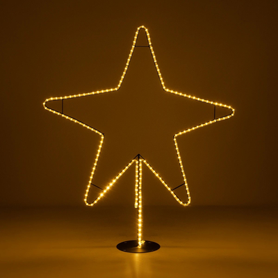 GLOBOSTAR® XMAS-STAR-BIG Χριστουγεννιάτικο Διακοσμητικό Φωτιστικό LED 19,5W 780lm 360° AC 220-240V Αδιάβροχο IP65 Θερμό Λευκό 2700K - Μαύρο & Διάφανο - M114 x Π25 x Υ132cm - 2 Χρόνια Εγγύηση