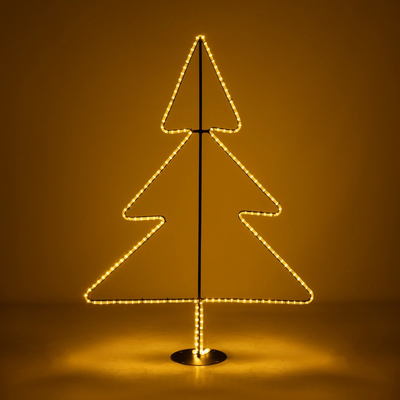 GLOBOSTAR® XMAS-TREE-SMALL Χριστουγεννιάτικο Διακοσμητικό Φωτιστικό LED 19,5W 780lm 360° AC 220-240V Αδιάβροχο IP65 Θερμό Λευκό 2700K - Μαύρο & Διάφανο - M102 x Π25 x Υ142cm - 2 Χρόνια Εγγύηση