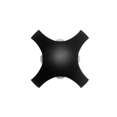 GLOBOSTAR® SPARK 60683 Μοντέρνο Φωτιστικό Τοίχου - Απλίκα LED 8W 1000lm 30° AC 220-240V Αδιάβροχο IP65 Θερμό Λευκό 2700K - CREE XPE Chip & TÜV SÜD Driver - Μαύρο Ματ - Μ14.5 x Π5 x Υ14.5cm - 5 Χρόνια Εγγύηση