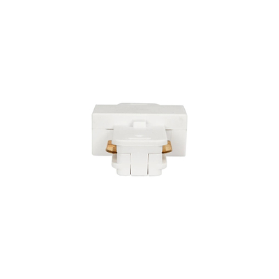 GLOBOSTAR® EUROTRACK-1PH 60904 Μονοφασικός Σύνδεσμος Ι Επέκτασης Ράγας 2 Καλωδίων 1L+1N για Σύστημα Ράγας Eurotrack-1PH AC 220-240V IP20 - Λευκό Ματ - Μ9.3 x Π3.5 x Υ1.6cm