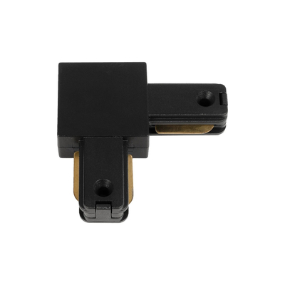 GLOBOSTAR® EUROTRACK-1PH 60905 Μονοφασικός Σύνδεσμος Γ Ράγας 2 Καλωδίων 1L+1N για Σύστημα Ράγας Eurotrack-1PH AC 220-240V IP20 - Μαύρο Ματ - Μ6.5 x Π6.5 x Υ1.6cm