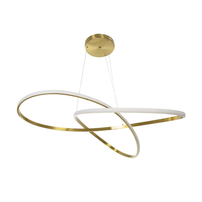 GLOBOSTAR® DEXTER 60920 Μοντέρνο Κρεμαστό Φωτιστικό Οροφής LED 120W 13440lm 300° AC 220-240V IP20 Ρυθμιζόμενο Λευκό CCT με Χειριστήριο από 2700K έως 6000K Dimmable - Lumileds SMD Chip - Χρυσό Βούρτσας - Μ103 x Π103 x Υ30cm - 3 Χρόνια Εγγύηση