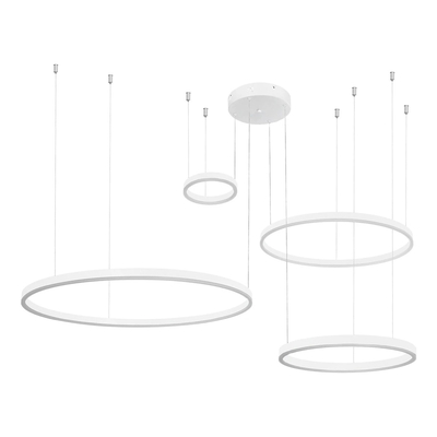 kelvo® VENOM 61192 Μοντέρνο Κρεμαστό Φωτιστικό Οροφής LED 150W 17659lm 120° AC 220-240V IP20 Ρυθμιζόμενο Λευκό CCT με Χειριστήριο από 2700K έως 6000K Dimmable - Lumileds SMD Chip - Λευκό Ματ - Μ150 x Π90 x Υ60cm - 3 Χρόνια Εγγύηση