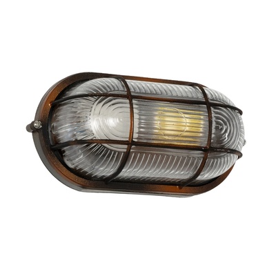 GLOBOSTAR® BOATLIGHT 61622 Vintage Φωτιστικό Καραβοχελώνα Τοίχου - Απλίκα με Ντουί 1 x E27 AC 220-240V Αδιάβροχο IP65 - Χάλκινο Παλαιωμένο Εφέ Σκουριάς Ματ - Μ21 x Π10.4 x Υ9cm