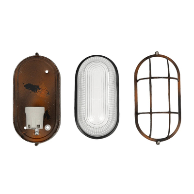 GLOBOSTAR® BOATLIGHT 61622 Vintage Φωτιστικό Καραβοχελώνα Τοίχου - Απλίκα με Ντουί 1 x E27 AC 220-240V Αδιάβροχο IP65 - Χάλκινο Παλαιωμένο Εφέ Σκουριάς Ματ - Μ21 x Π10.4 x Υ9cm