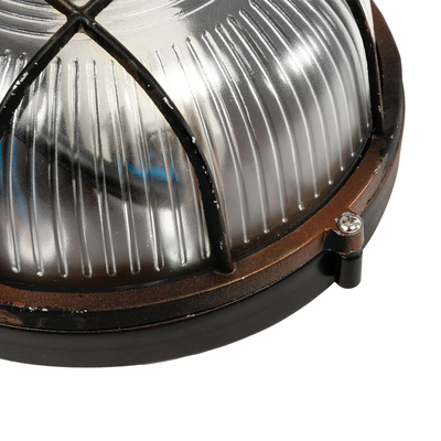 GLOBOSTAR® BOATLIGHT 61623 Vintage Φωτιστικό Καραβοχελώνα Τοίχου & Οροφής με Ντουί 1 x E27 AC 220-240V Αδιάβροχο IP65 - Χάλκινο Παλαιωμένο Εφέ Σκουριάς Ματ - Μ17.5 x Π17.5 x Υ9cm