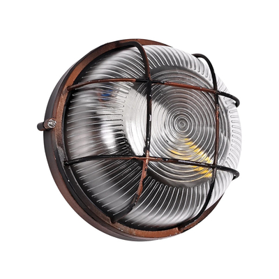 GLOBOSTAR® BOATLIGHT 61623 Vintage Φωτιστικό Καραβοχελώνα Τοίχου & Οροφής με Ντουί 1 x E27 AC 220-240V Αδιάβροχο IP65 - Χάλκινο Παλαιωμένο Εφέ Σκουριάς Ματ - Μ17.5 x Π17.5 x Υ9cm