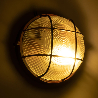 GLOBOSTAR® BOATLIGHT 61623 Vintage Φωτιστικό Καραβοχελώνα Τοίχου & Οροφής με Ντουί 1 x E27 AC 220-240V Αδιάβροχο IP65 - Χάλκινο Παλαιωμένο Εφέ Σκουριάς Ματ - Μ17.5 x Π17.5 x Υ9cm