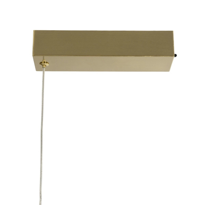 kelvo® GLOW 61662 Μοντέρνο Κρεμαστό Φωτιστικό Οροφής LED 34W 3400lm 360° AC 220-240V IP20 Ρυθμιζόμενο Λευκό CCT με Χειριστήριο από 2700K έως 6000K Dimmable - Lumileds SMD Chip - Χρυσό Πλατίνα & Λευκό Νήμα - Μ140 x Π40 x Υ30cm - 3 Χρόνια Εγγύηση