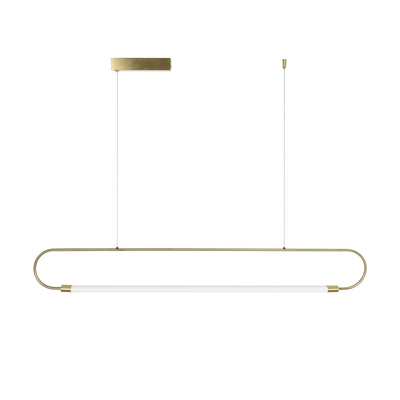 kelvo® GLOW 61664 Μοντέρνο Κρεμαστό Φωτιστικό Οροφής LED 15W 1500lm 360° AC 220-240V IP20 Ρυθμιζόμενο Λευκό CCT με Χειριστήριο από 2700K έως 6000K Dimmable - Lumileds SMD Chip - Χρυσό Πλατίνα & Λευκό Νήμα - Μ120 x Π3 x Υ17cm - 3 Χρόνια Εγγύηση