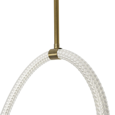 kelvo® GLOW 61667 Μοντέρνο Κρεμαστό Φωτιστικό Οροφής LED 34W 3400lm 360° AC 220-240V IP20 Ρυθμιζόμενο Λευκό CCT με Χειριστήριο από 2700K έως 6000K Dimmable - Lumileds SMD Chip - Χρυσό Πλατίνα & Λευκό Νήμα - Μ20 x Π35 x Υ120cm - 3 Χρόνια Εγγύηση