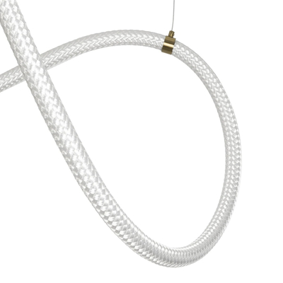 kelvo® GLOW 61668 Μοντέρνο Κρεμαστό Φωτιστικό Οροφής LED 65W 6500lm 360° AC 220-240V IP20 Ρυθμιζόμενο Λευκό CCT με Χειριστήριο από 2700K έως 6000K Dimmable - Lumileds SMD Chip - Χρυσό Πλατίνα & Λευκό Νήμα - Μ150 x Π70 x Υ90cm - 3 Χρόνια Εγγύηση