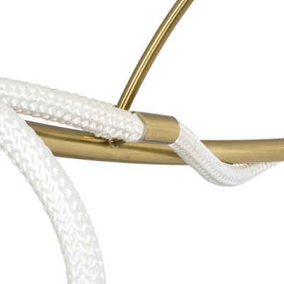 kelvo® GLOW 61675 Μοντέρνο Φωτιστικό Οροφής LED 89W 8900lm 360° AC 220-240V IP20 Ρυθμιζόμενο Λευκό CCT με Χειριστήριο από 2700K έως 6000K Dimmable - Lumileds SMD Chip - Χρυσό Πλατίνα & Λευκό Νήμα - Μ150 x Π150 x Υ30cm - 3 Χρόνια Εγγύηση