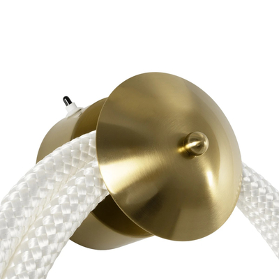 kelvo® GLOW 61676 Μοντέρνο Φωτιστικό Τοίχου - Απλίκα LED 45W 4500lm 360° AC 220-240V IP20 Ρυθμιζόμενο Λευκό CCT με Χειριστήριο από 2700K έως 6000K Dimmable - Lumileds SMD Chip - Χρυσό Πλατίνα & Λευκό Νήμα - Μ30 x Π15 x Υ110cm - 3 Χρόνια Εγγύηση