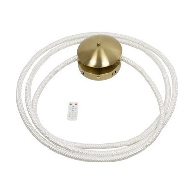 kelvo® GLOW 61677 Μοντέρνο Φωτιστικό Τοίχου - Απλίκα LED 60W 6000lm 360° AC 220-240V IP20 Ρυθμιζόμενο Λευκό CCT με Χειριστήριο από 2700K έως 6000K Dimmable - Lumileds SMD Chip - Χρυσό Πλατίνα & Λευκό Νήμα - Μ40 x Π15 x Υ110cm - 3 Χρόνια Εγγύηση