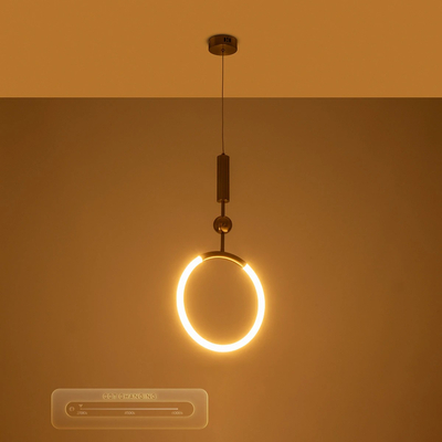 kelvo® GLOW 61678 Μοντέρνο Κρεμαστό Φωτιστικό Οροφής LED 18W 1800lm 360° AC 220-240V IP20 Ρυθμιζόμενο Λευκό CCT με On/Off 2700K/4500K/6000K - Lumileds SMD Chip - Χρυσό Πλατίνα & Λευκό Νήμα - Μ30 x Π6 x Υ60cm - 3 Χρόνια Εγγύηση