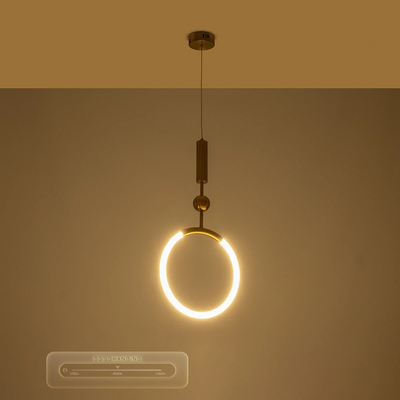 kelvo® GLOW 61678 Μοντέρνο Κρεμαστό Φωτιστικό Οροφής LED 18W 1800lm 360° AC 220-240V IP20 Ρυθμιζόμενο Λευκό CCT με On/Off 2700K/4500K/6000K - Lumileds SMD Chip - Χρυσό Πλατίνα & Λευκό Νήμα - Μ30 x Π6 x Υ60cm - 3 Χρόνια Εγγύηση