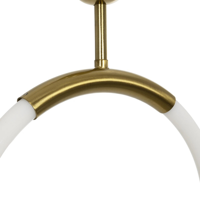 kelvo® GLOW 61678 Μοντέρνο Κρεμαστό Φωτιστικό Οροφής LED 18W 1800lm 360° AC 220-240V IP20 Ρυθμιζόμενο Λευκό CCT με On/Off 2700K/4500K/6000K - Lumileds SMD Chip - Χρυσό Πλατίνα & Λευκό Νήμα - Μ30 x Π6 x Υ60cm - 3 Χρόνια Εγγύηση