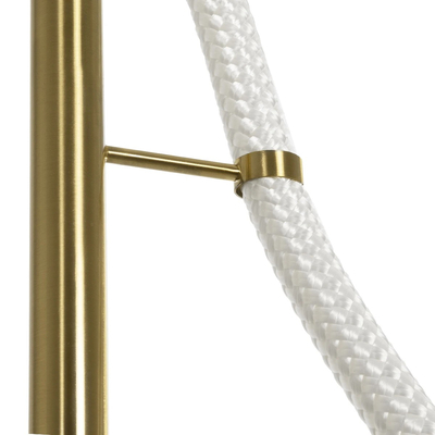 kelvo® GLOW 61680 Μοντέρνο Κρεμαστό Φωτιστικό Οροφής LED 24W 2400lm 360° AC 220-240V IP20 Ρυθμιζόμενο Λευκό CCT με On/Off 2700K/4500K/6000K - Lumileds SMD Chip - Χρυσό Πλατίνα & Λευκό Νήμα - Μ24 x Π10 x Υ62cm - 3 Χρόνια Εγγύηση