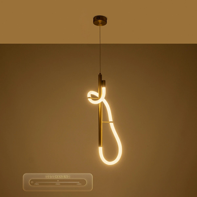 kelvo® GLOW 61680 Μοντέρνο Κρεμαστό Φωτιστικό Οροφής LED 24W 2400lm 360° AC 220-240V IP20 Ρυθμιζόμενο Λευκό CCT με On/Off 2700K/4500K/6000K - Lumileds SMD Chip - Χρυσό Πλατίνα & Λευκό Νήμα - Μ24 x Π10 x Υ62cm - 3 Χρόνια Εγγύηση