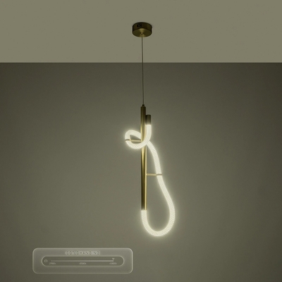 kelvo® GLOW 61680 Μοντέρνο Κρεμαστό Φωτιστικό Οροφής LED 24W 2400lm 360° AC 220-240V IP20 Ρυθμιζόμενο Λευκό CCT με On/Off 2700K/4500K/6000K - Lumileds SMD Chip - Χρυσό Πλατίνα & Λευκό Νήμα - Μ24 x Π10 x Υ62cm - 3 Χρόνια Εγγύηση