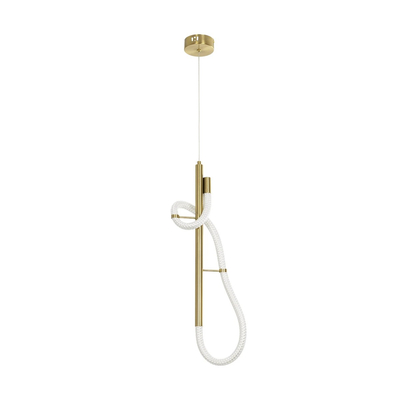 kelvo® GLOW 61680 Μοντέρνο Κρεμαστό Φωτιστικό Οροφής LED 24W 2400lm 360° AC 220-240V IP20 Ρυθμιζόμενο Λευκό CCT με On/Off 2700K/4500K/6000K - Lumileds SMD Chip - Χρυσό Πλατίνα & Λευκό Νήμα - Μ24 x Π10 x Υ62cm - 3 Χρόνια Εγγύηση