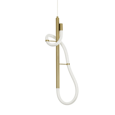 kelvo® GLOW 61680 Μοντέρνο Κρεμαστό Φωτιστικό Οροφής LED 24W 2400lm 360° AC 220-240V IP20 Ρυθμιζόμενο Λευκό CCT με On/Off 2700K/4500K/6000K - Lumileds SMD Chip - Χρυσό Πλατίνα & Λευκό Νήμα - Μ24 x Π10 x Υ62cm - 3 Χρόνια Εγγύηση