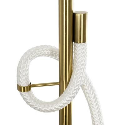 kelvo® GLOW 61680 Μοντέρνο Κρεμαστό Φωτιστικό Οροφής LED 24W 2400lm 360° AC 220-240V IP20 Ρυθμιζόμενο Λευκό CCT με On/Off 2700K/4500K/6000K - Lumileds SMD Chip - Χρυσό Πλατίνα & Λευκό Νήμα - Μ24 x Π10 x Υ62cm - 3 Χρόνια Εγγύηση