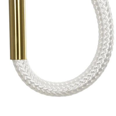 kelvo® GLOW 61681 Μοντέρνο Κρεμαστό Φωτιστικό Οροφής LED 24W 2400lm 360° AC 220-240V IP20 Ρυθμιζόμενο Λευκό CCT με On/Off 2700K/4500K/6000K - Lumileds SMD Chip - Χρυσό Πλατίνα & Λευκό Νήμα - Μ30 x Π17 x Υ66cm - 3 Χρόνια Εγγύηση