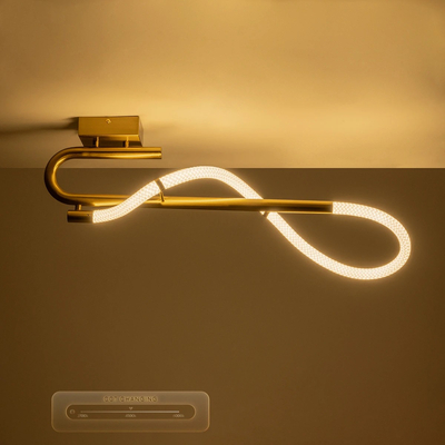 kelvo® GLOW 61684 Μοντέρνο Φωτιστικό Οροφής LED 18W 1800lm 360° AC 220-240V IP20 Ρυθμιζόμενο Λευκό CCT με On/Off 2700K/4500K/6000K - Lumileds SMD Chip - Χρυσό Πλατίνα & Λευκό Νήμα - Μ65 x Π30 x Υ30cm - 3 Χρόνια Εγγύηση