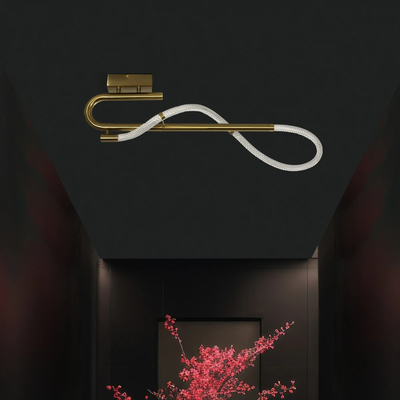 kelvo® GLOW 61684 Μοντέρνο Φωτιστικό Οροφής LED 18W 1800lm 360° AC 220-240V IP20 Ρυθμιζόμενο Λευκό CCT με On/Off 2700K/4500K/6000K - Lumileds SMD Chip - Χρυσό Πλατίνα & Λευκό Νήμα - Μ65 x Π30 x Υ30cm - 3 Χρόνια Εγγύηση