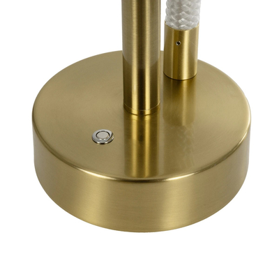 kelvo® GLOW 61685 Μοντέρνο Επιτραπέζιο Φωτιστικό Πορτατίφ LED 18W 1800lm 360° AC 220-240V IP20 Ρυθμιζόμενο Λευκό CCT με Αφή 2700K/4500K/6000K Dimmable - Lumileds SMD Chip - Χρυσό Πλατίνα & Λευκό Νήμα - Μ30 x Π30 x Υ60cm - 3 Χρόνια Εγγύηση