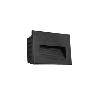 kelvo® STEPART KLV-101-0083 Μοντέρνο Χωνευτό Φωτιστικό Σκαλοπατιού - Διαδρόμου LED 6W 750lm 45° AC 220-240V Αδιάβροχο IP65 Θερμό Λευκό 2700K - Lumileds SMD Chip & TÜV SÜD Driver - Μαύρο Ματ - Μ11.5 x Π5.3 x Υ8.3cm / Q10.63 x 7.61cm - 5 Χρόνια Εγγύηση