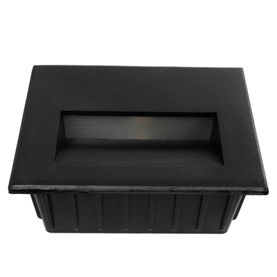 kelvo® STEPART KLV-101-0083 Μοντέρνο Χωνευτό Φωτιστικό Σκαλοπατιού - Διαδρόμου LED 6W 750lm 45° AC 220-240V Αδιάβροχο IP65 Θερμό Λευκό 2700K - Lumileds SMD Chip & TÜV SÜD Driver - Μαύρο Ματ - Μ11.5 x Π5.3 x Υ8.3cm / Q10.63 x 7.61cm - 5 Χρόνια Εγγύηση