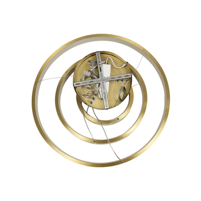 GLOBOSTAR® NEMESIS TRIO 61169-DECO Μοντέρνο Κρεμαστό Φωτιστικό Οροφής LED 100W 12123lm 360° AC 220-240V IP20 Ρυθμιζόμενο Λευκό CCT με Χειριστήριο από 2700K έως 6000K Dimmable - Lumileds SMD Chip - Χρυσό Βούρτσας - Μ60 x Π60 x Υ60cm - 3 Χρόνια Εγγύηση