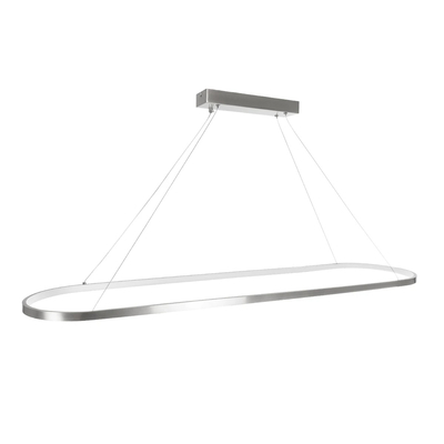 GLOBOSTAR® BOLIVAR 61273 Μοντέρνο Κρεμαστό Φωτιστικό Οροφής LED 54W 6210lm 360° AC 220-240V IP20 Ρυθμιζόμενο Λευκό CCT με Χειριστήριο από 2700K έως 6000K Dimmable - Lumileds SMD Chip - Νίκελ Βούρτσας - Μ120 x Π30 x Υ2cm - 3 Χρόνια Εγγύηση