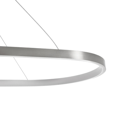 GLOBOSTAR® BOLIVAR 61273 Μοντέρνο Κρεμαστό Φωτιστικό Οροφής LED 54W 6210lm 360° AC 220-240V IP20 Ρυθμιζόμενο Λευκό CCT με Χειριστήριο από 2700K έως 6000K Dimmable - Lumileds SMD Chip - Νίκελ Βούρτσας - Μ120 x Π30 x Υ2cm - 3 Χρόνια Εγγύηση