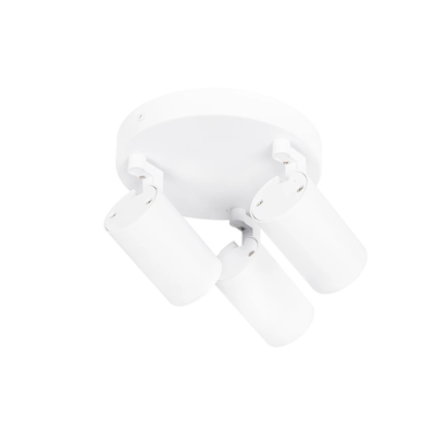 kelvo® SPOTA KLV-101-0145 Μοντέρνο Κινούμενο Φωτιστικό Σποτ Οροφής με Ντουί 3 x GU10 90° AC 220-240V IP20 - Λευκό Ματ - Μ19 x Π19 x Υ14cm