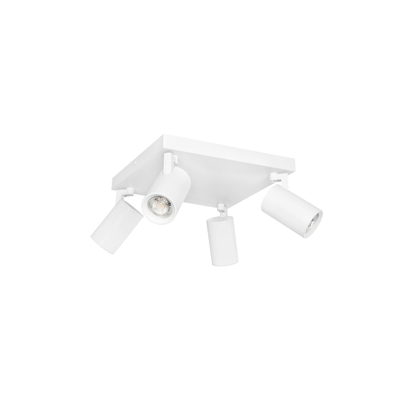 kelvo® SPOTA KLV-101-0147 Μοντέρνο Κινούμενο Φωτιστικό Σποτ Οροφής με Ντουί 4 x GU10 90° AC 220-240V IP20 - Λευκό Ματ - Μ26 x Π26 x Υ14cm