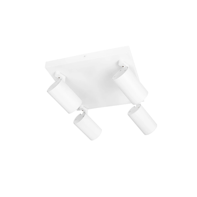 kelvo® SPOTA KLV-101-0147 Μοντέρνο Κινούμενο Φωτιστικό Σποτ Οροφής με Ντουί 4 x GU10 90° AC 220-240V IP20 - Λευκό Ματ - Μ26 x Π26 x Υ14cm