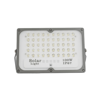 GLOBOSTAR® LUMOVOX 73067 Προβολέας LED 100W 5000lm 120° DC 5V με Φωτοβολταϊκό Panel 5V 8W & Επαναφορτιζόμενη Μπαταρία Li-ion 3.2V 5000mAh Αδιάβροχο IP67 Ψυχρό Λευκό 6000K - 120 x SMD2835 Sanan Chip - Γκρι Ανθρακί - Μ25 x Π5.5 x Υ17.5cm - 2 Χρόνια Εγγύηση