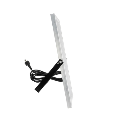 GLOBOSTAR® LUMOVOX 73067 Προβολέας LED 100W 5000lm 120° DC 5V με Φωτοβολταϊκό Panel 5V 8W & Επαναφορτιζόμενη Μπαταρία Li-ion 3.2V 5000mAh Αδιάβροχο IP67 Ψυχρό Λευκό 6000K - 120 x SMD2835 Sanan Chip - Γκρι Ανθρακί - Μ25 x Π5.5 x Υ17.5cm - 2 Χρόνια Εγγύηση