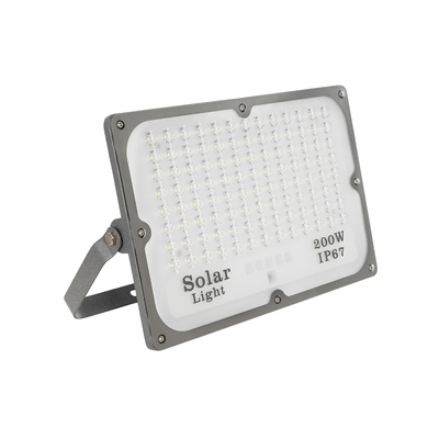 GLOBOSTAR® LUMOVOX 73068 Προβολέας LED 200W 10000lm 120° DC 5V με Φωτοβολταϊκό Panel 5V 12W & Επαναφορτιζόμενη Μπαταρία Li-ion 3.2V 10000mAh Αδιάβροχο IP67 Ψυχρό Λευκό 6000K - 180 x SMD2835 Sanan Chip - Γκρι Ανθρακί - Μ29.5 x Π5.5 x Υ19cm - 2 Χρόνια Εγγύηση