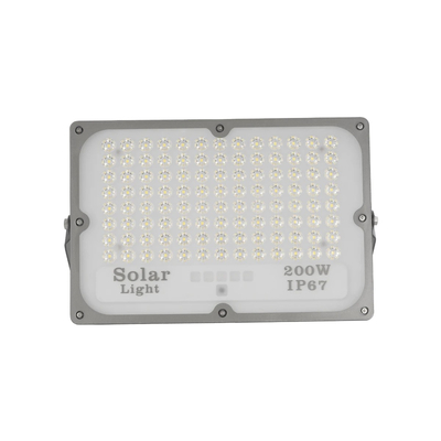 GLOBOSTAR® LUMOVOX 73068 Προβολέας LED 200W 10000lm 120° DC 5V με Φωτοβολταϊκό Panel 5V 12W & Επαναφορτιζόμενη Μπαταρία Li-ion 3.2V 10000mAh Αδιάβροχο IP67 Ψυχρό Λευκό 6000K - 180 x SMD2835 Sanan Chip - Γκρι Ανθρακί - Μ29.5 x Π5.5 x Υ19cm - 2 Χρόνια Εγγύηση