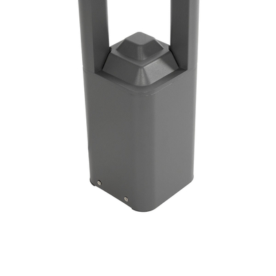 GLOBOSTAR® ΜΟΝΕΒΟΟ 90543 Φωτιστικό Κολωνάκι Κήπου LED 15W 1500lm 60° AC 220-240V Αδιάβροχο IP65 Θερμό Λευκό 2700K - Γκρι Ανθρακί - Μ12 x Π12 x Υ60.5cm - 3 Χρόνια Εγγύηση