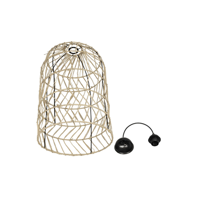 GLOBOSTAR® NETI 205-0025 Boho Κρεμαστό Φωτιστικό Οροφής με Ντουί 1 x E27 AC 220-240V IP20 - Μπεζ - M35 x Π35 x Υ63cm