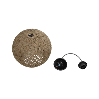 GLOBOSTAR® SOLEI 205-0002 Boho Κρεμαστό Φωτιστικό Οροφής με Ντουί 1 x E27 AC 220-240V IP20 - Μπεζ - M30 x Π30 x Υ26cm