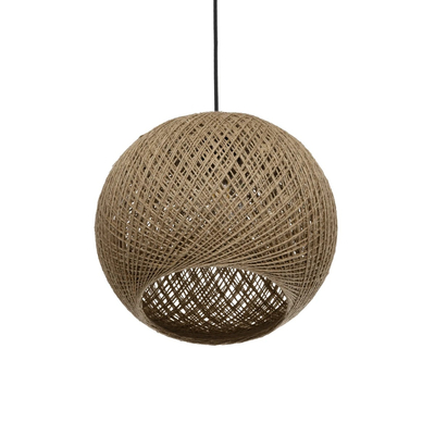 GLOBOSTAR® SOLEI 205-0002 Boho Κρεμαστό Φωτιστικό Οροφής με Ντουί 1 x E27 AC 220-240V IP20 - Μπεζ - M30 x Π30 x Υ26cm