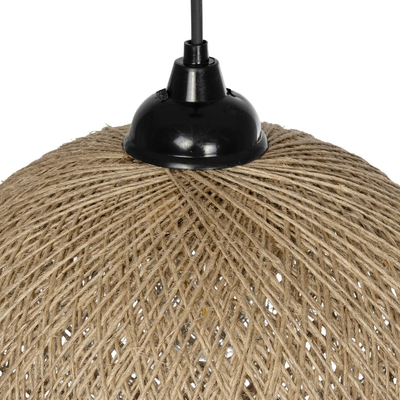 GLOBOSTAR® SOLEI 205-0002 Boho Κρεμαστό Φωτιστικό Οροφής με Ντουί 1 x E27 AC 220-240V IP20 - Μπεζ - M30 x Π30 x Υ26cm