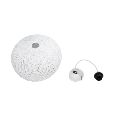 GLOBOSTAR® SOLEI 205-0008 Boho Κρεμαστό Φωτιστικό Οροφής με Ντουί 1 x E27 AC 220-240V IP20 - Λευκό - M30 x Π30 x Υ26cm